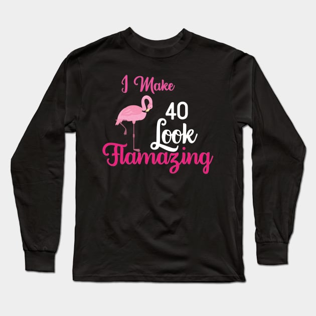 Funny birthday flamingo gift Long Sleeve T-Shirt by Anonic